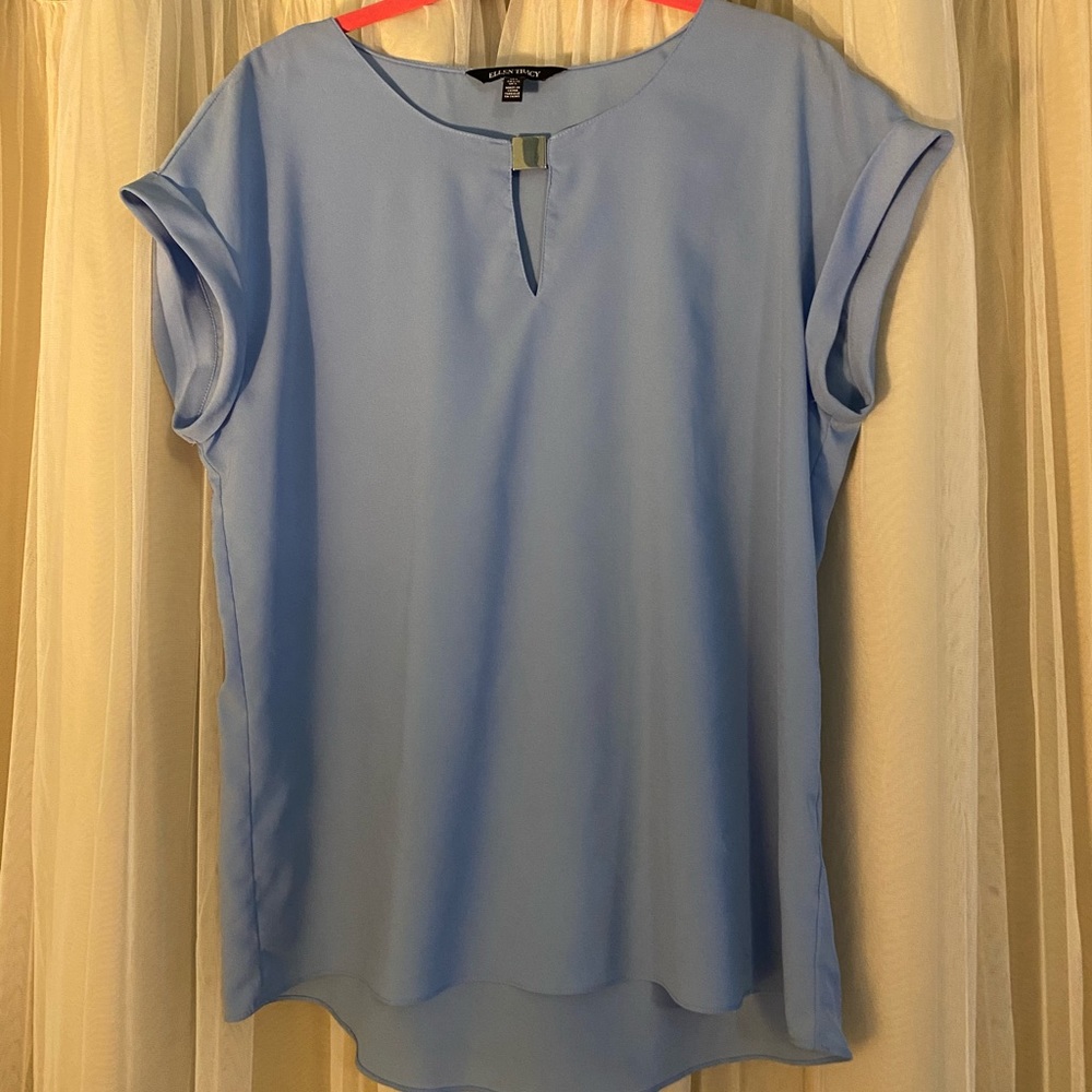 Light dolman top with silver detail at neckline. L